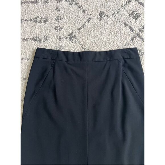 Theory Business Mini Skirt Womens 2 Black Wool Blend Stretch Pull-On Zip Casual - Picture 4 of 7